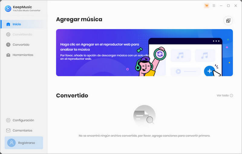 KeepMusic interfaz principal